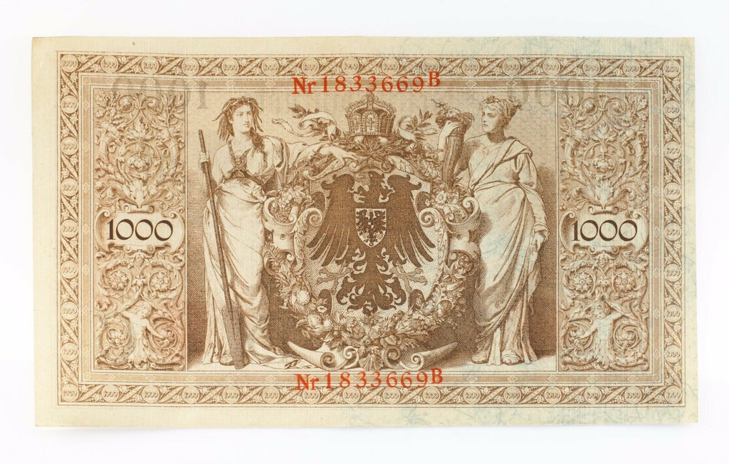 1910 (1918 - 1922) Reichsbanknote Lot of 6 Sequential 1000 Mark Banknotes XF-AU