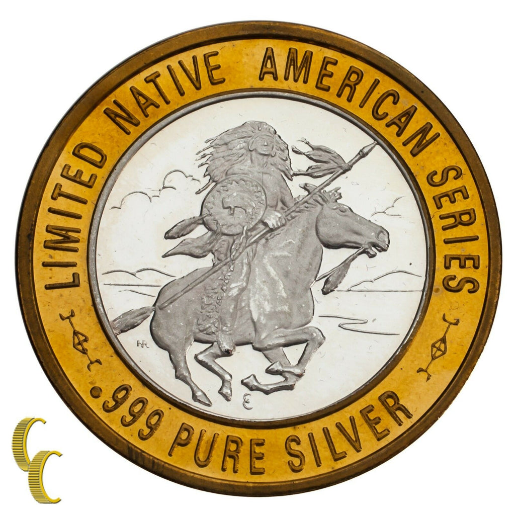 Chief Medicine Crow Native American Casino Gaming Token .999 Silver Limited Ed.