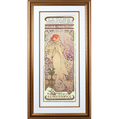 "Lady of Camellias" by Alphonse Mucha, Signed Giclee LE 304 of 475, 30" x 58.5"