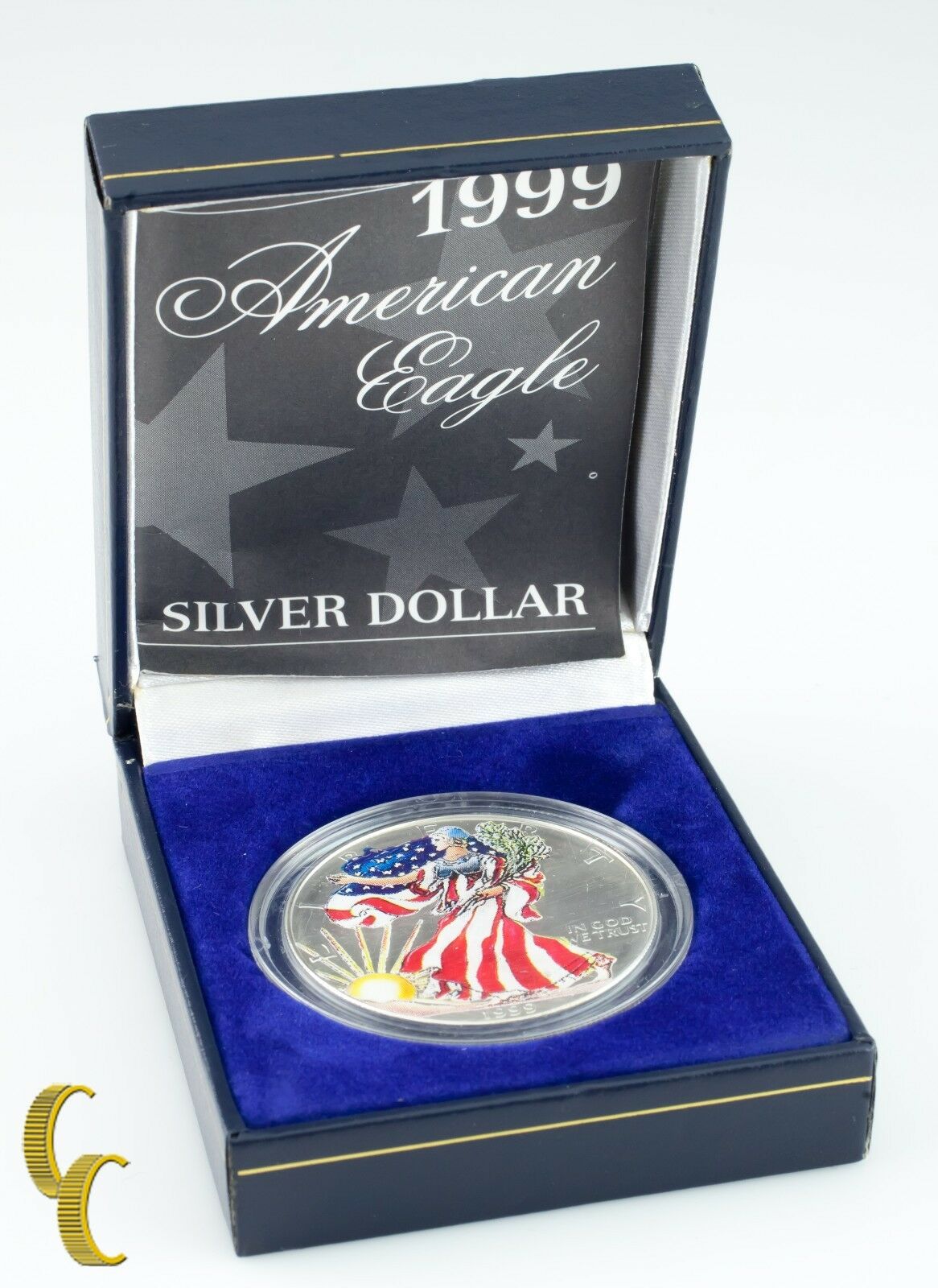 1999 Painted Walking Liberty Silver 1 oz American Eagle 1 w Box