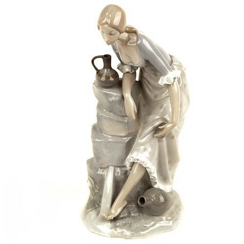 Lladro Nao "Girl With Water Jugs" Large Porcelain Figurine 13" Tall Great Gift