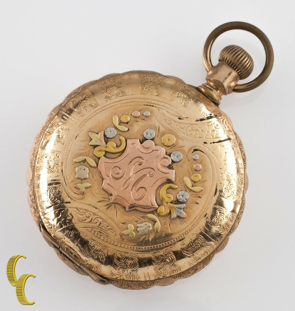 Gold Filled Antique Waltham Full Hunter Pocket Watch Grade J 6S 7-Jewel 1897