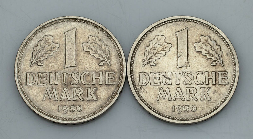 1950 Germany 1 Mark Coin Lot (4 coins) All in XF Condition! KM# 110