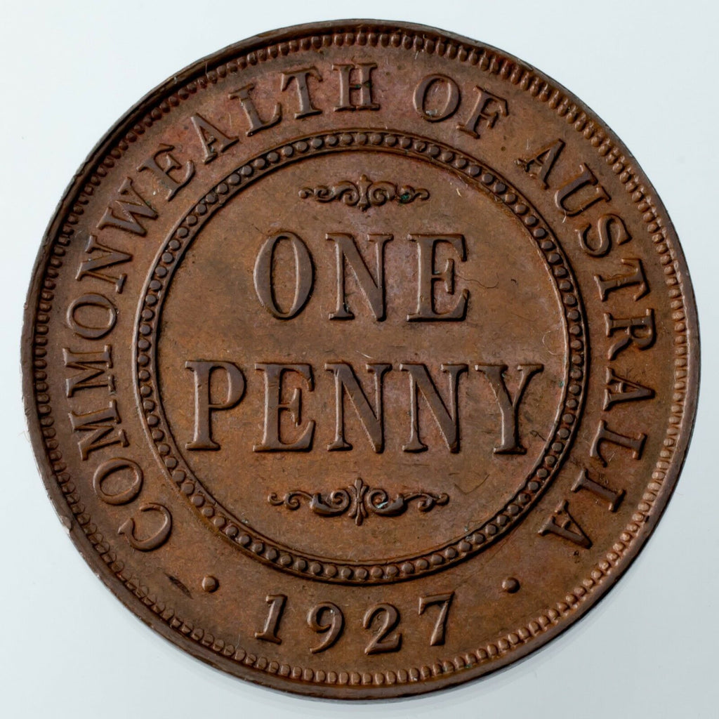1927-M Australia Penny Brown Color, AU Condition KM #23