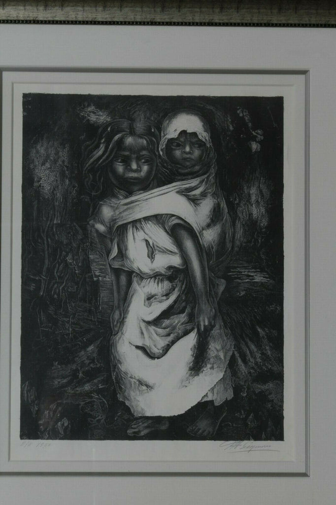 "Madre Nina" by David Alfaro Siqueiros Lithograph on Paper Signed and Framed