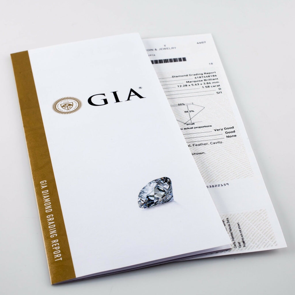 1.58 Carat Loose D / SI1 Marquise Brilliant Cut Diamond GIA Certified