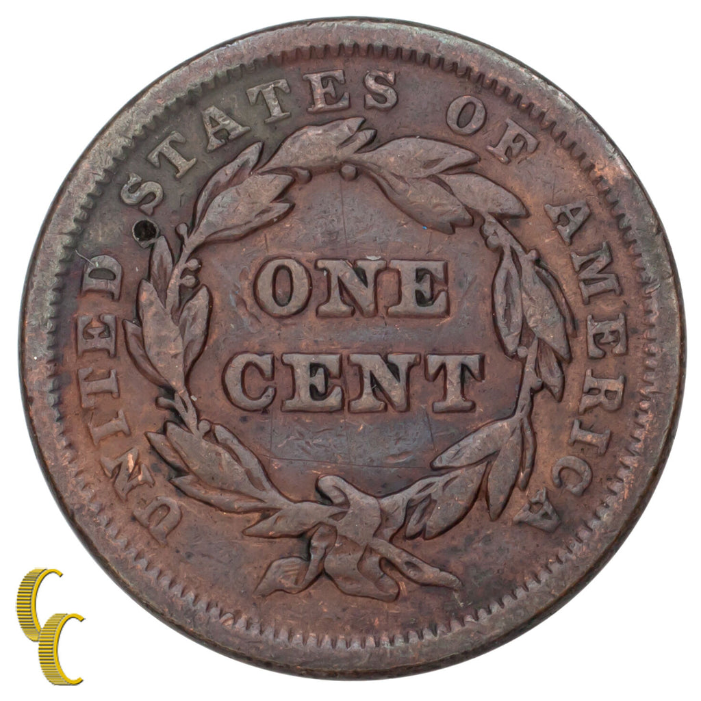 1841 Braided Hair Large Cent 1C Penny (Fine+, F+ Condition)