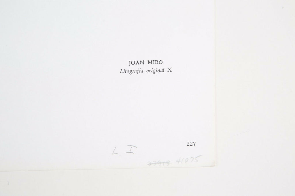 Lithograph from Book I, No. X by Joan Miró i Ferrà 13" x 20" Includes CoA