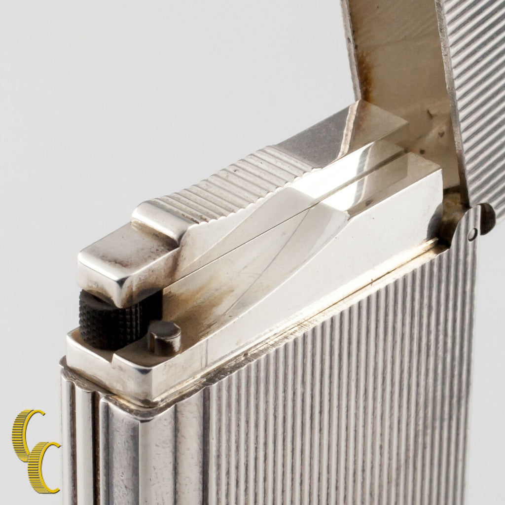 S.T. Dupont Vertical Lignes Briquet Gatsby Lighter Silver Tone