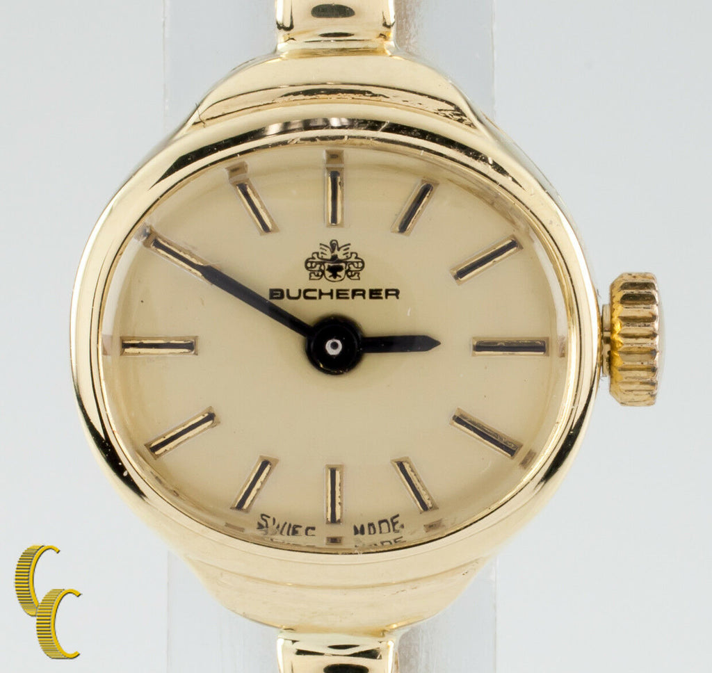 14k Yellow Gold Carl Bucherer Hand-Winding Watch w/ Fancy Link Band