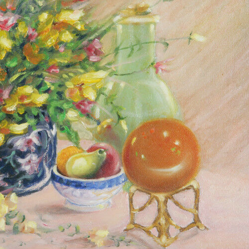 "Painted Vase w/ Flowers" By Anthony Sidoni 2000 Signed Oil on Canvas