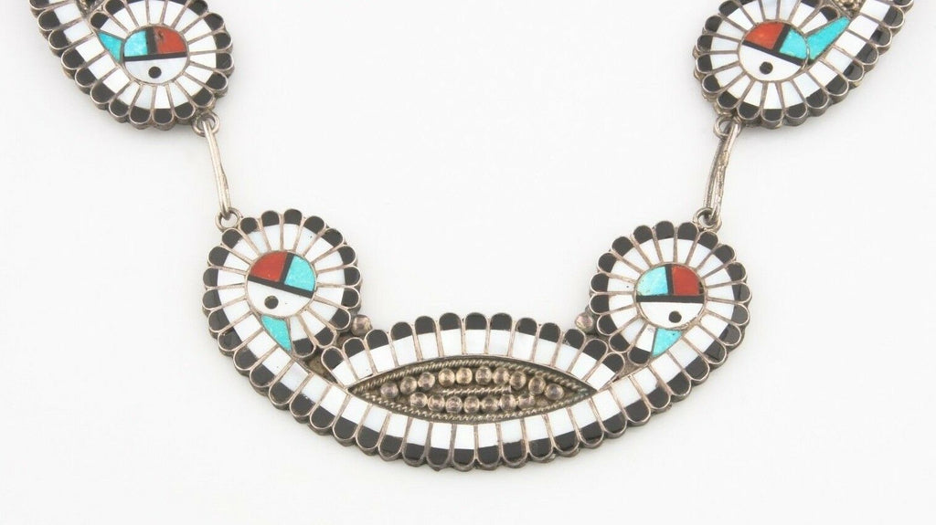 Exquisite Native American Zuni Sun God Necklace
