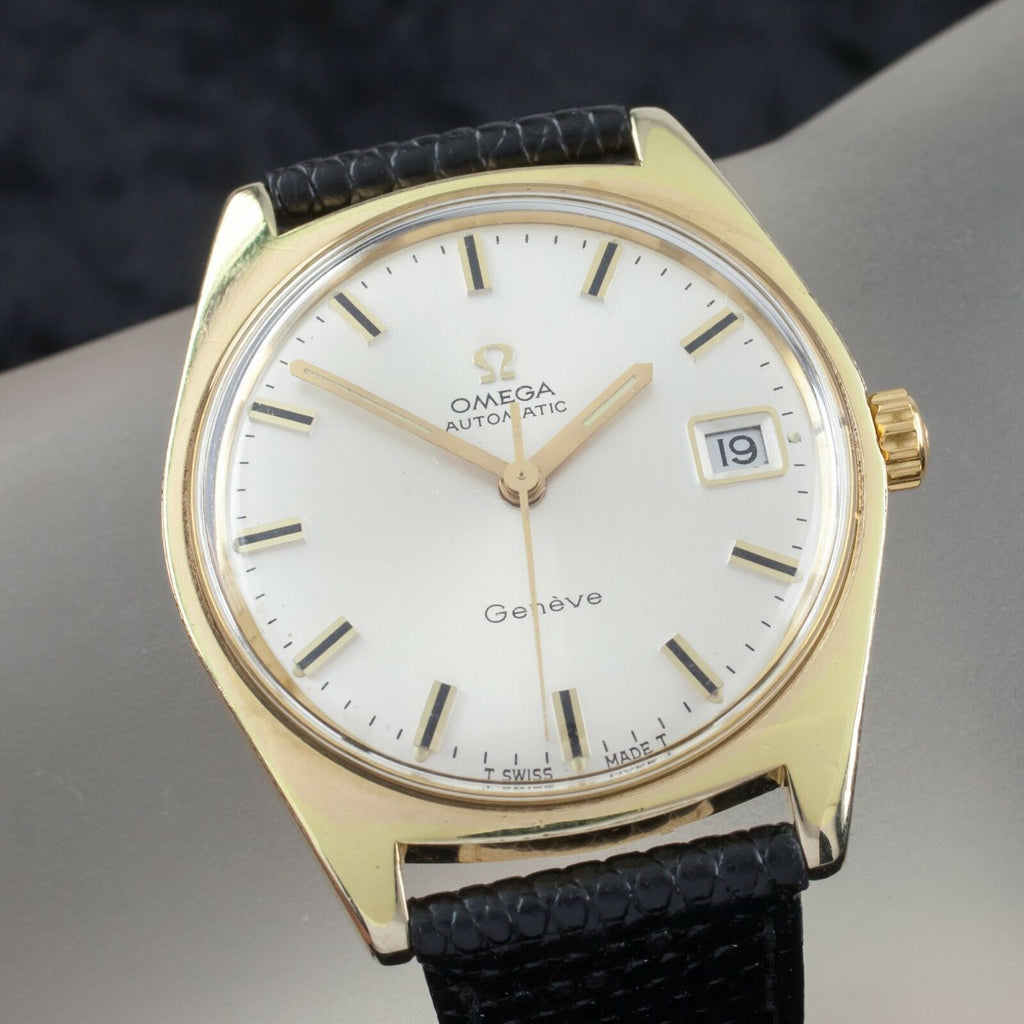 Omega Ω Gold-Plated Automatic Geneve Men's Watch Mov #563 116.041 w/ Date