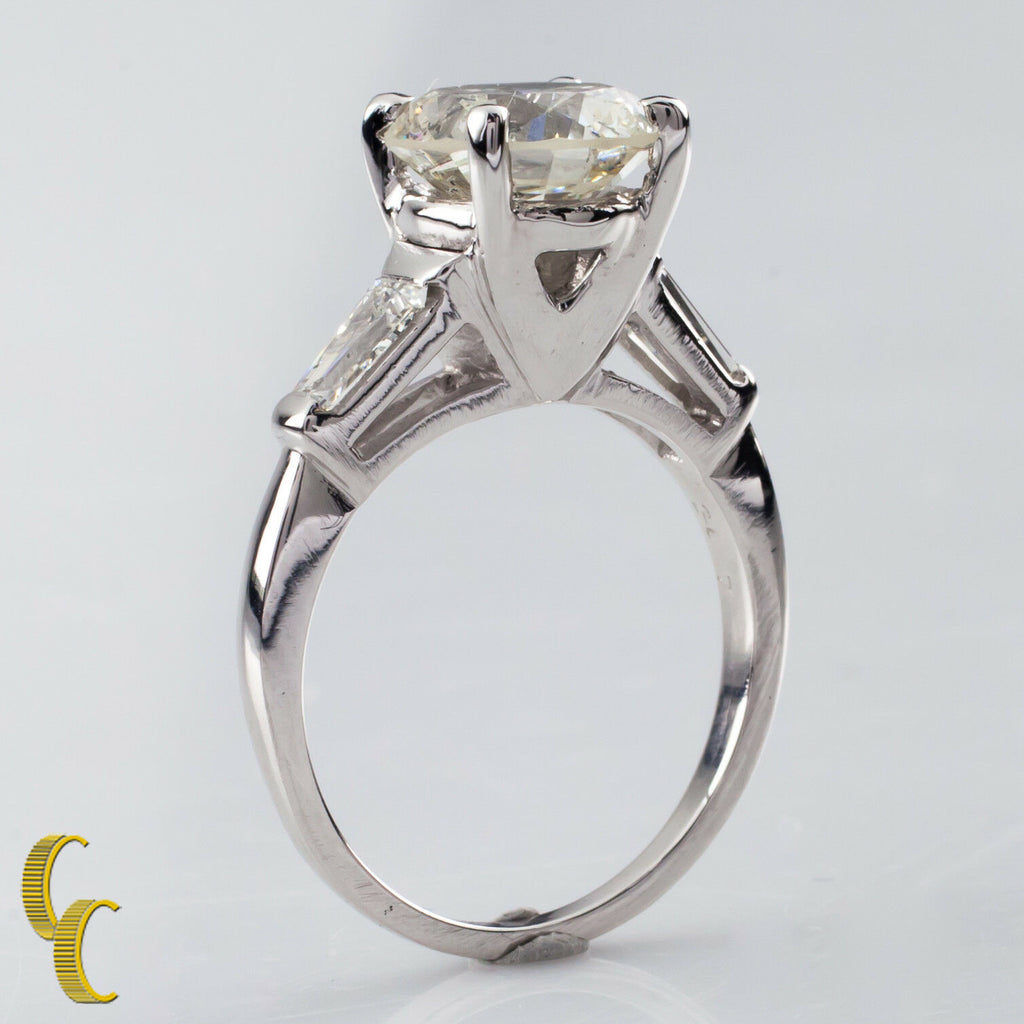3.00 Carat Round Brilliant Diamond 18k White Gold Engagement Ring Size: 6.25