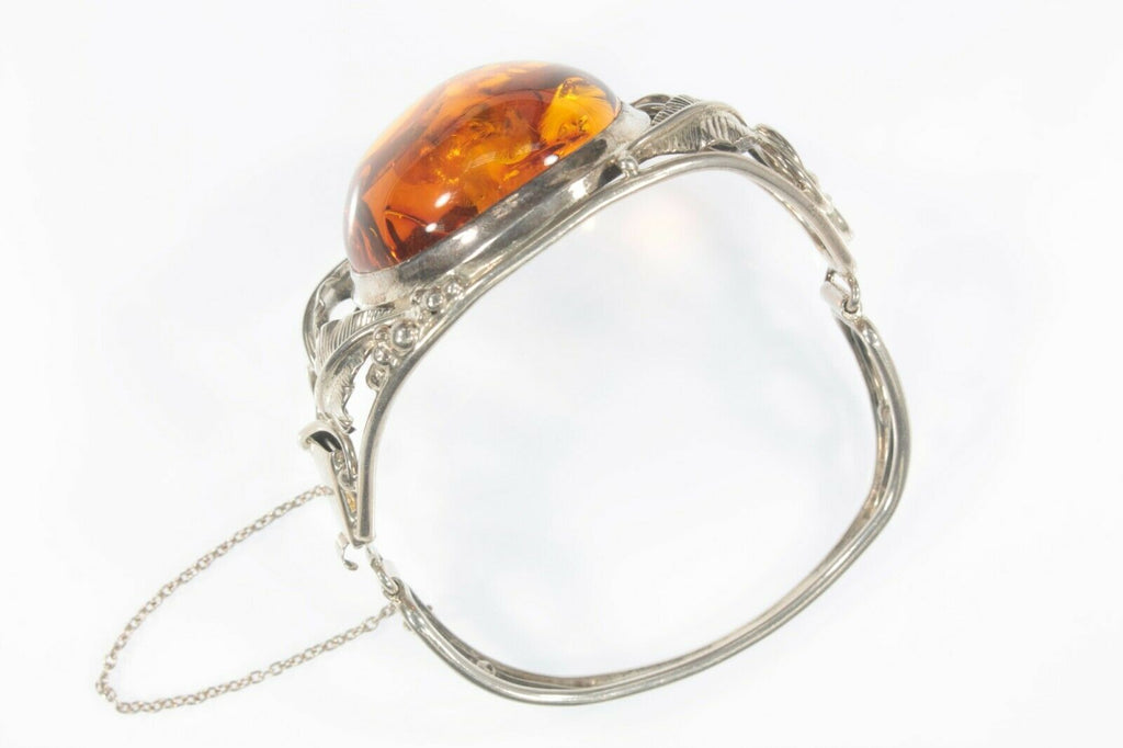 Vintage Sterling Silver Amber and Leaves Bracelet 41.5g