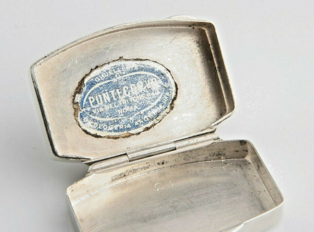 Vintage Silver Pill Box Gioielleria Pontecorvo Italian Silver 14.1 grams