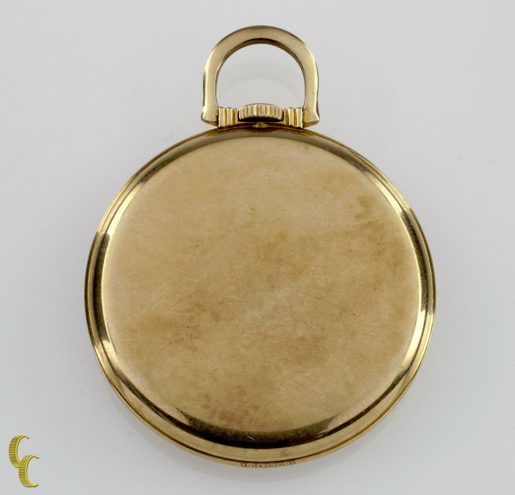 Gruen Open Face Veri-Thin 10k Gold Filled Pocket Watch 17 Jewels Size 8S