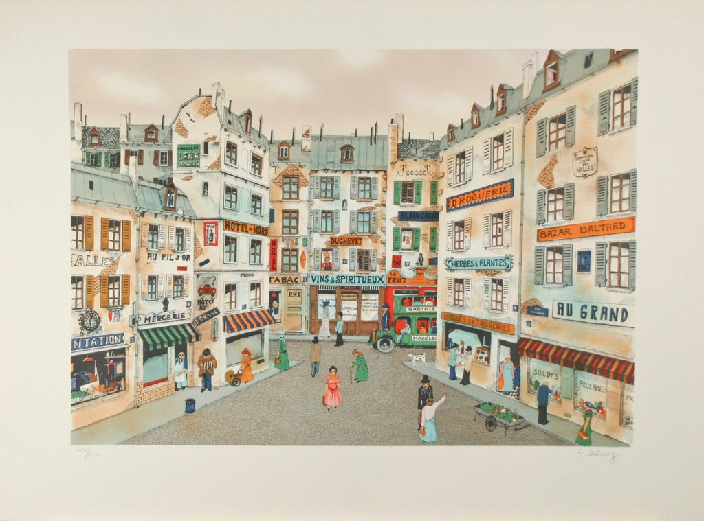 "Hotel Du Nord" by Delvry Signed Ltd Edition #16/150 Lithograph 22"x30"