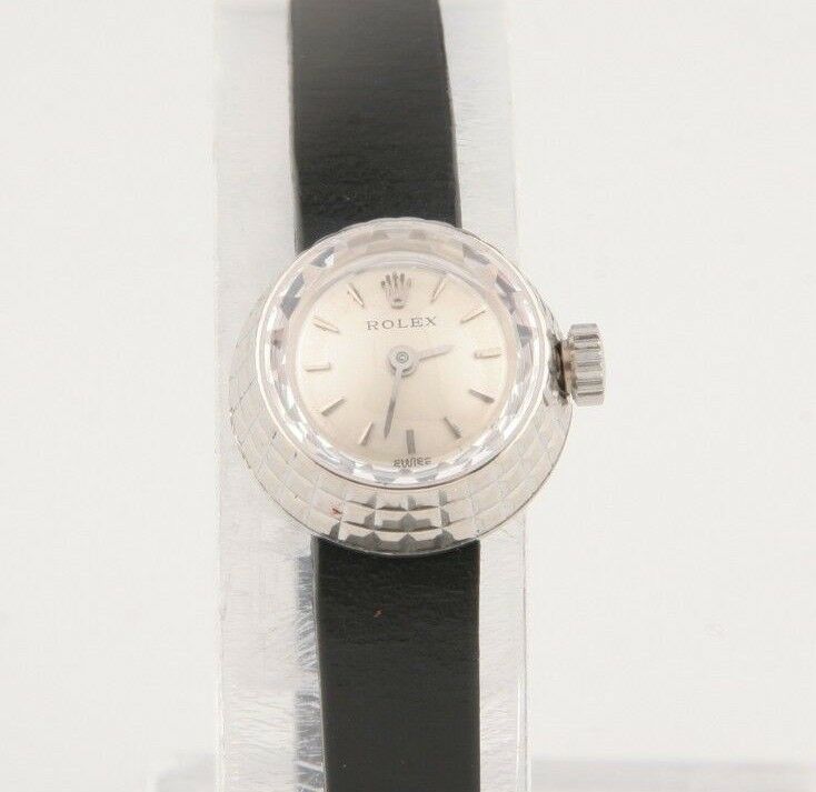 Rolex Women's Modele Depose #1401 18k Watch Cameleon Leather Band 1950's