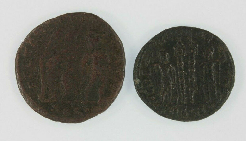 Roman Empire 2-Coin Emperor Constantius II Set // AE3/4 & AE Centenionalis