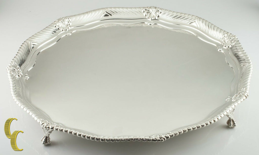 Tiffany Makers Sterling Silver Large Footed Tray 1888 86.5 ounces Great Antique