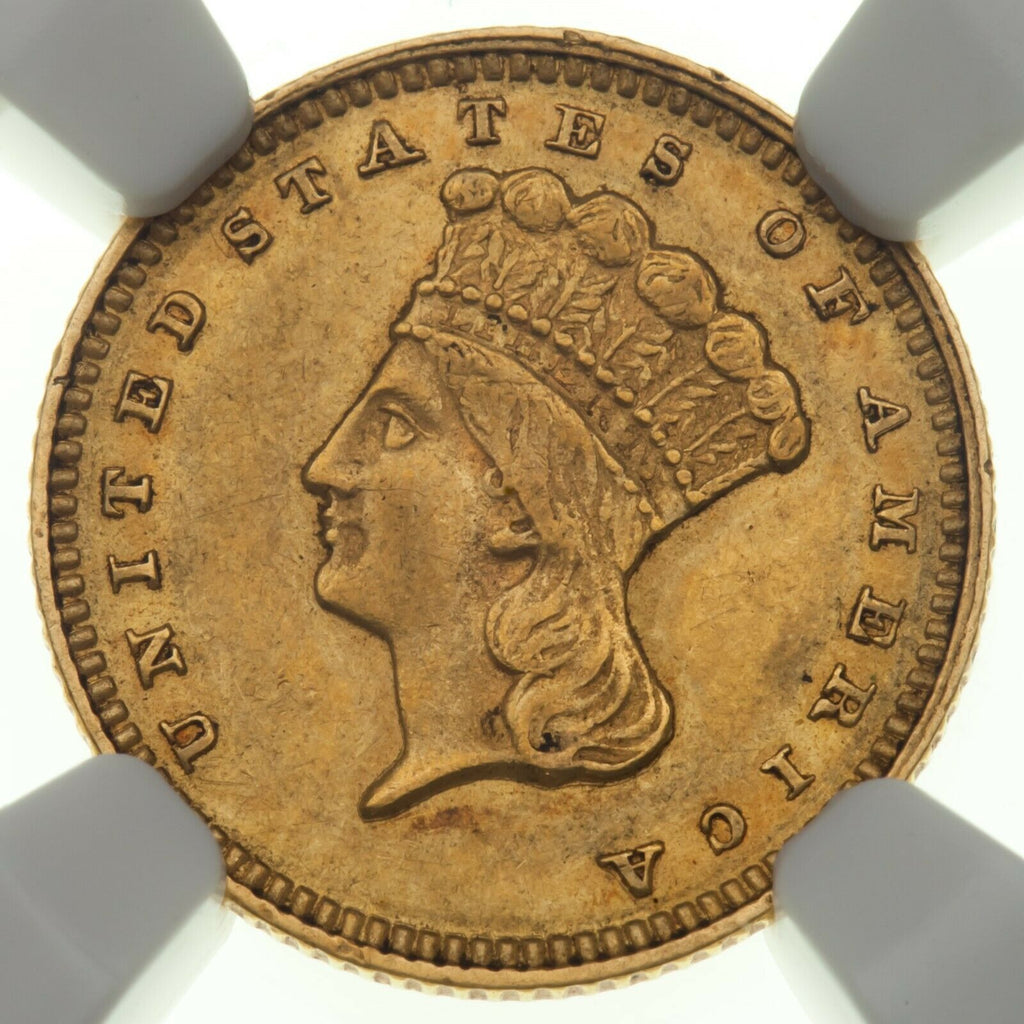 1874 G$1 US Gold Indian Princess Graded by NGC as MS-61! Gorgeous Early Dollar!