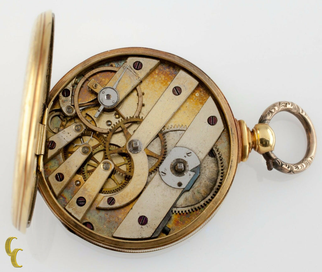 Thomas Cooper London Key Operated 18k Yellow Gold Pocket Watch 13 Jewels