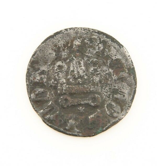 1450-1462 Campobasso Billon Tornese Coin F+ Molise Italy Nicola II di Montforte