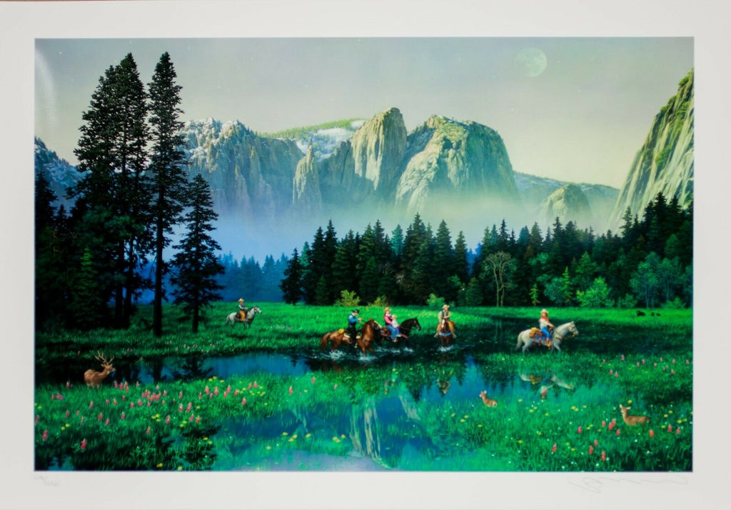 "Yosemite Cowboys" by Alexander Chen Embossed Serigraph on Paper Signed 678/2250