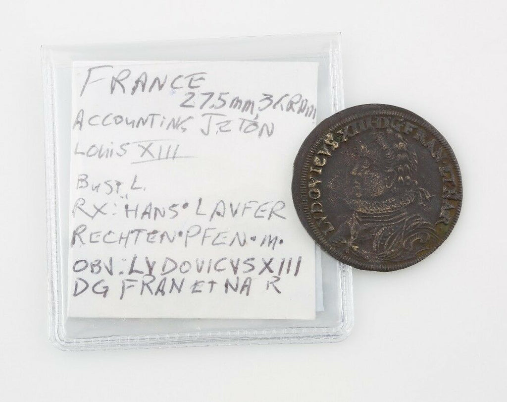 1616-1625 France Louis XIII Jeton for Accounting Token VF+ Hans Laufer Very Fine