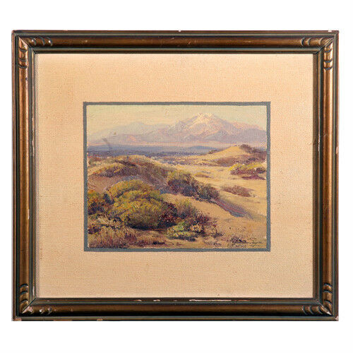 Untitled (Desert Landscape) By Fred Grayson Sayre Signed Oil Painting 12"x14"
