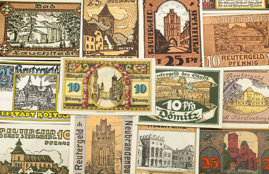 1920-1922 Germany Notgeld (Emergency Money) 25pc - Castles, Bridges & Landscapes