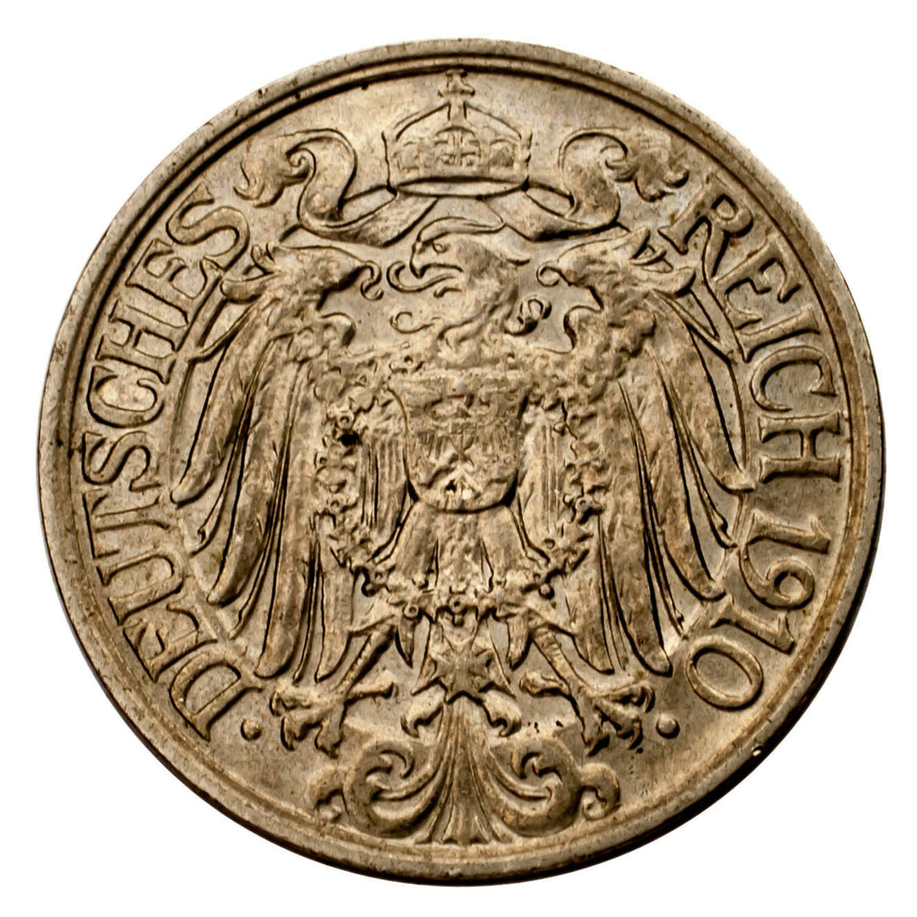 1910-A German 25 Pfennig Brilliant Uncirculated Condition KM #18