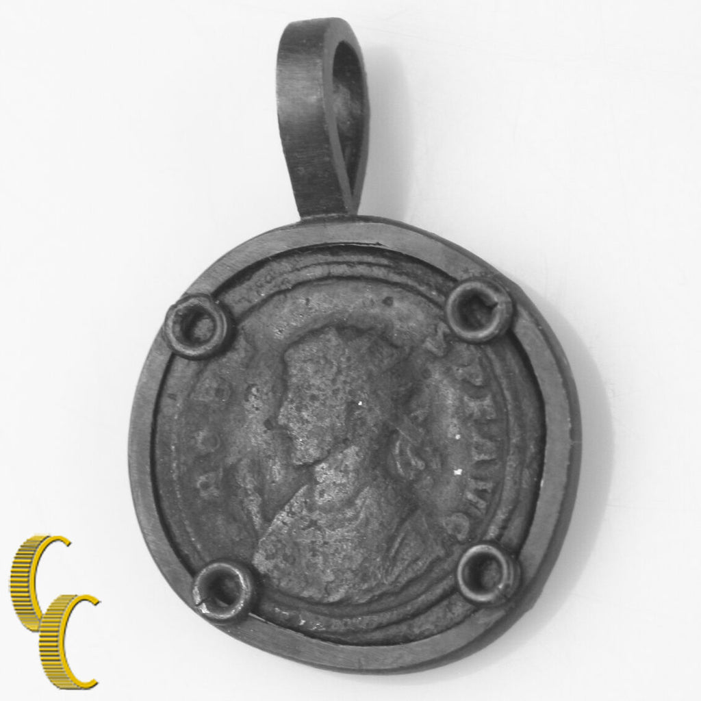Ancient Roman Coin In Silver Antiqued Bezel Pendant Unique Gift!