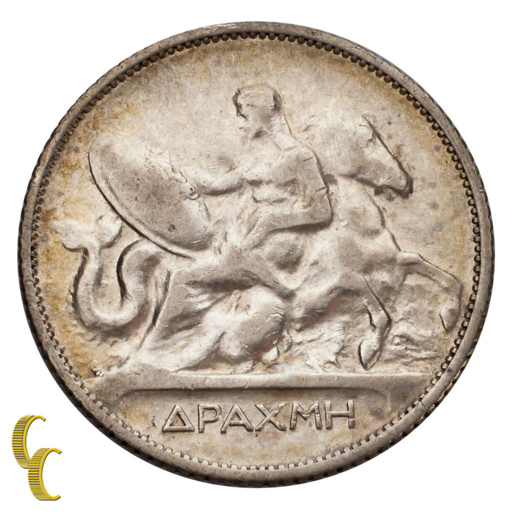 1910-A King George Greece Silver Drachma Paris Mint