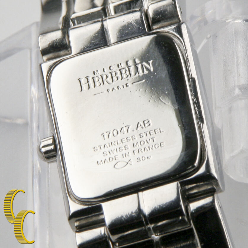 Michel Herbelin Stainless Steel Quartz Watch w/ Diamond Bezel Gift for Her!