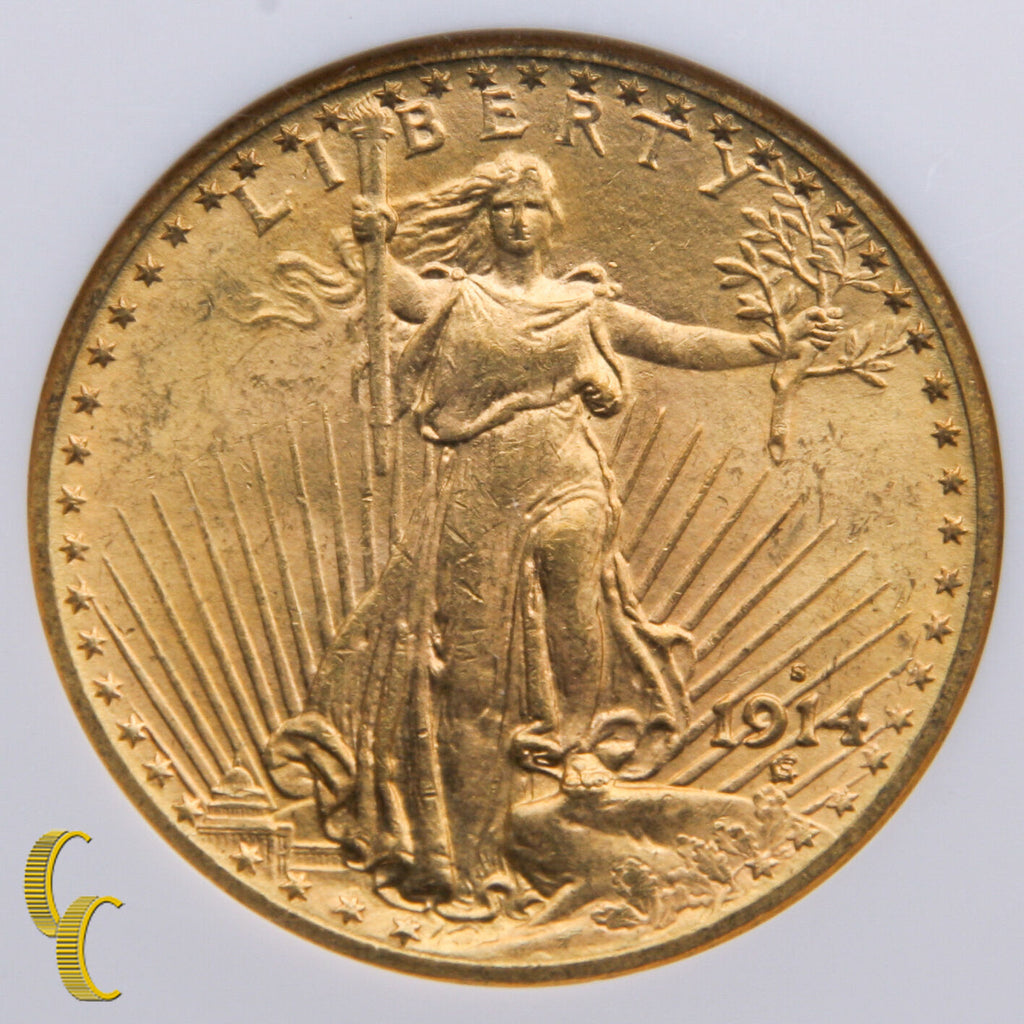 1914-S $20 Gold St. Gaudens Double Eagle Graded by NGC MS-64