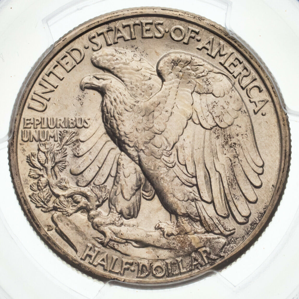 1944-D 50C Walking Liberty Half Dollar Graded by PCGS as MS65+