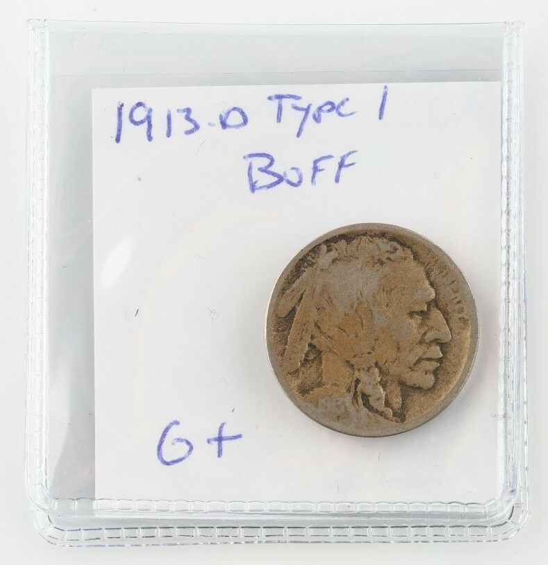 1913-D Type 2 Buffalo Nickel 5c (G) Good Condition