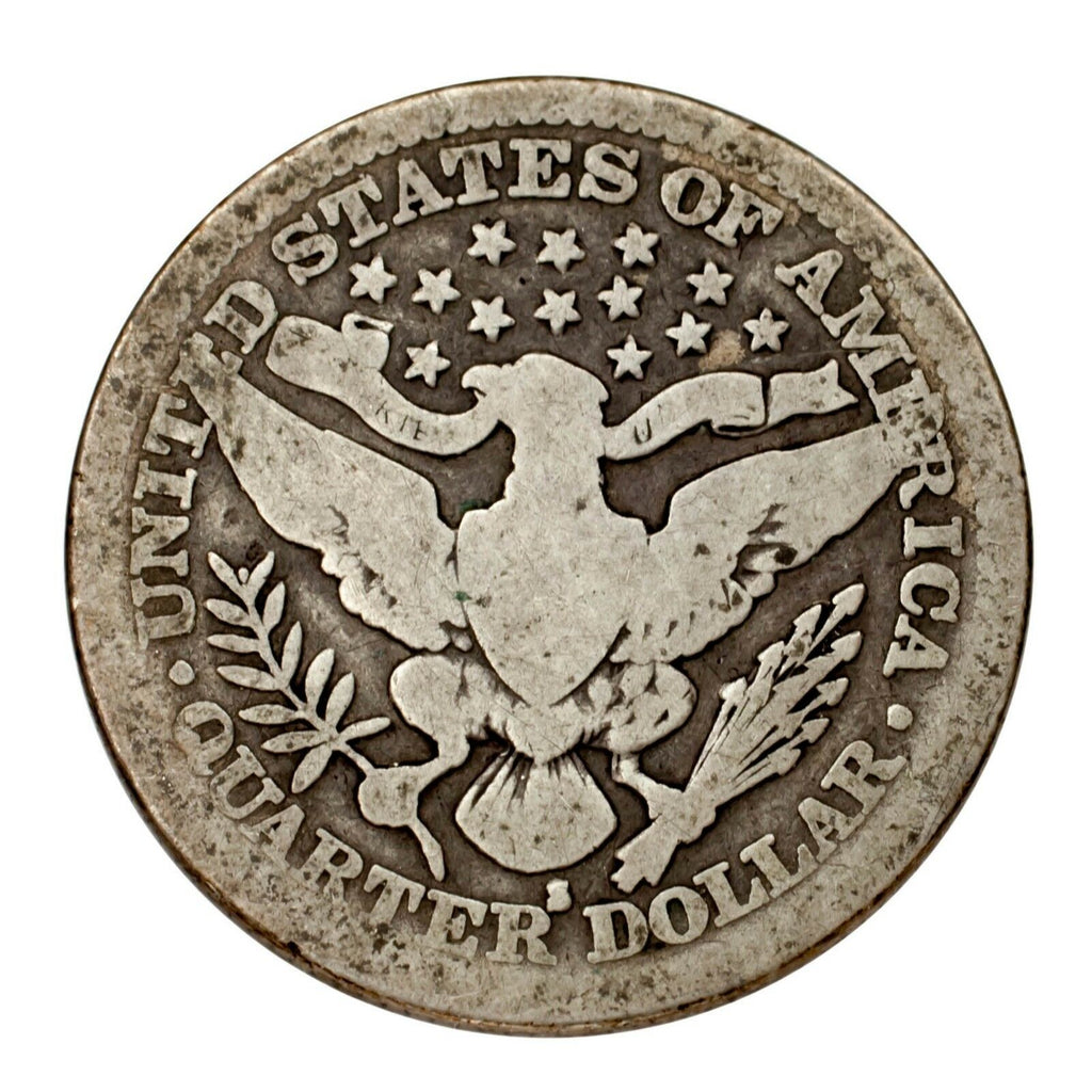1914-S Silver Barber Quarter 25C (Good, G Condition) Full Rims