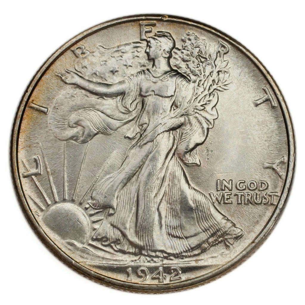 1942 Silver Walking Liberty Half Dollar 50C (Choice BU Condition)