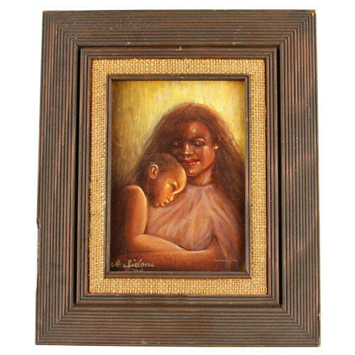 "All Cuddled Up" By Anthony Sidoni 2006 Signed Oil Painting 11 1/2"x9 1/2"
