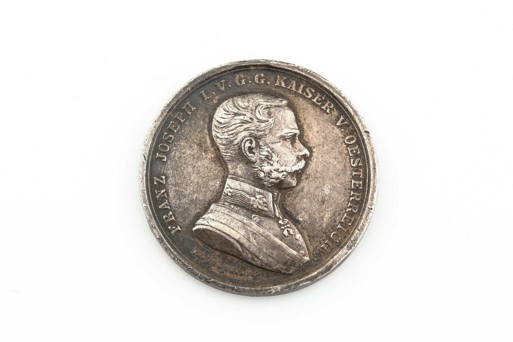 1870-1880 Austria Silver Medal Award for Bravery XF High Relief Der Tapferkeit