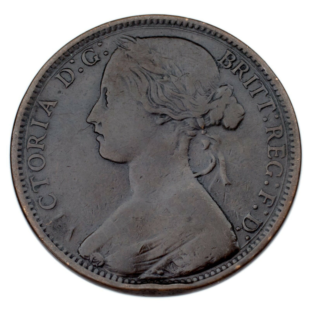 1865 Great Britain Penny VF Condition KM #794.2 Rim Bump on Rx