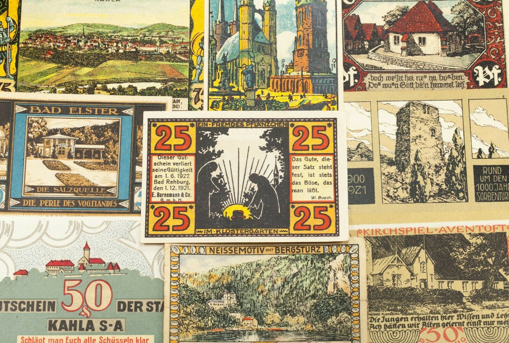 1920-1922 Germany Notgeld (Emergency Money) 25pc - Landmarks & Buildings Themes