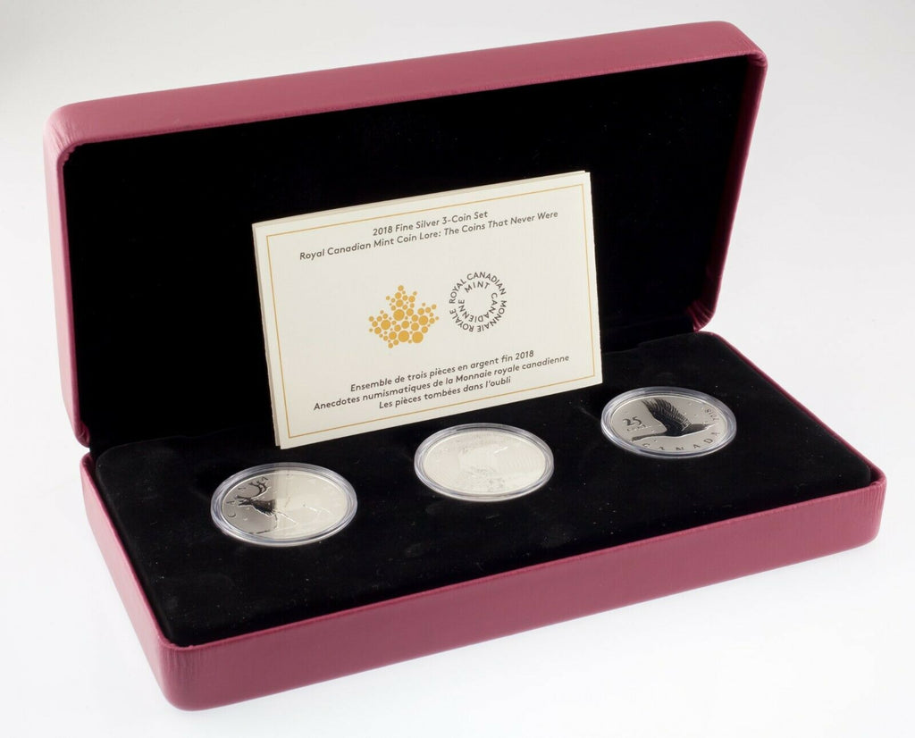 2018 Royal Canadian Mint Silver 3-Coin Lore Set w/ Box, Case, and CoA