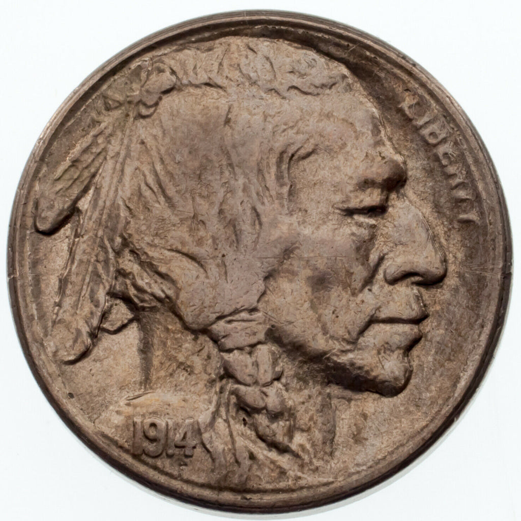 1914-S 5C Buffalo Nickel in AU Condition, Excellent Eye Appeal, Strong Luster