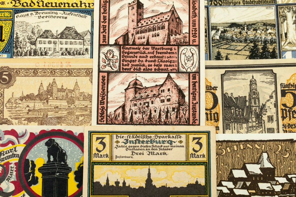 1920-1922 Germany Notgeld (Emergency Money) 25pc - Urban Scenes