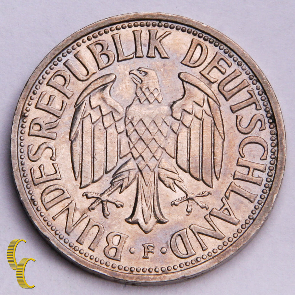 1951-F Germany Deutsche 2 Mark 1 Year Issue (XF) Extra Fine Condition