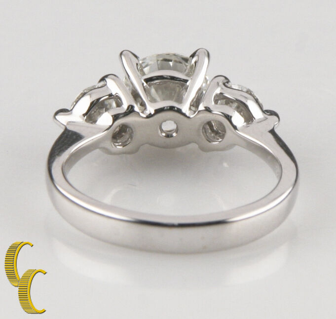 1.50 carat Round Brilliant 18k White Gold Engagement Ring w/ EGL Cert Size 4.5